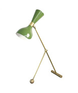 Torno Desk Lamp or Table Lamp in Olivine Enamel &amp; Brass by Exoticlighting47 - $424.15