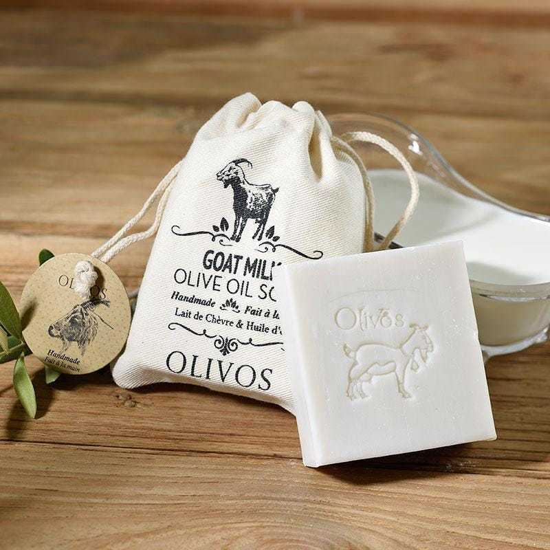 Olivos Organic Whole Milk Soap in Canvas Bag 150g (5.3oz) – Handmade natural ski