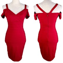 Guess Dress Cold Shoulder 2 Red Stretch Back Zip Midi - $29.00