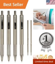 4-Pack F-701 Retractable Stainless Steel Ballpoint Pens - 0.8mm Fine Point - $1,074.21 MXN