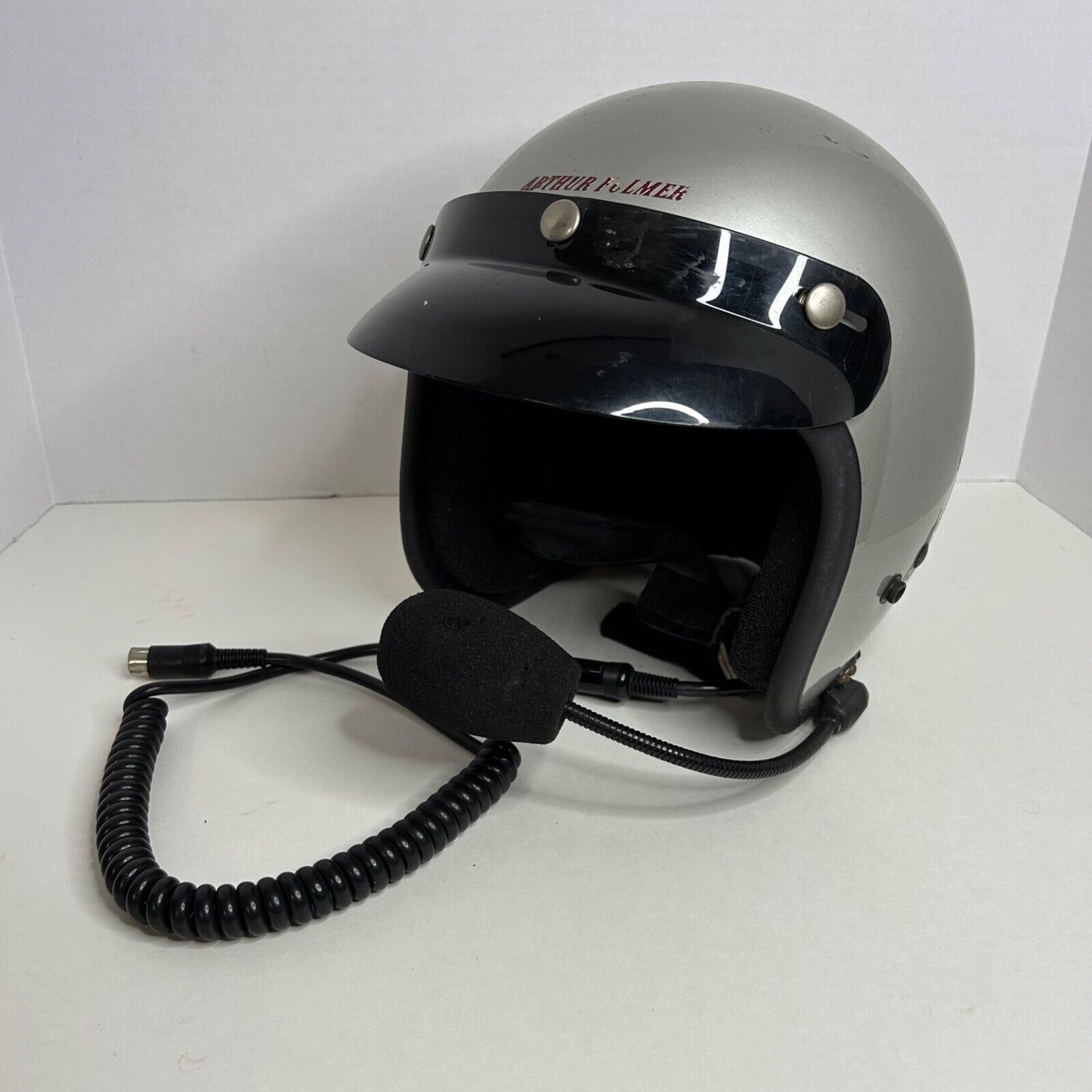 Vtg ARTHUR FULMER &quot;FALCON&quot; DOT Motorcycle Helmet Sz M 7 1/4 Visor &amp; Micr... - $118.63