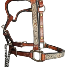 Kathy's Sterling Silver Overlay Weanling Western Show Halter with Tory Lead image 3
