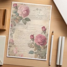 48  Sheets of  Decorative Stationery Paper for Letters , 8.5 x 11 - Roses#06718 - £19.75 GBP