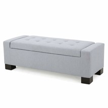 Christopher Knight Home Guernsey Fabric Storage Ottoman Light Grey - $179.83