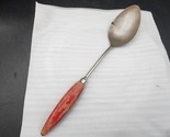 Vintage A&amp;J Steel Serving Spoon, 12” With Red Wood Handle USA - Farmhous... - $14.64