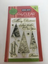 Hero Arts Clear Photopolymer Stamps Merry Christmas Trees Holiday Peace ... - £10.20 GBP