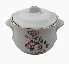Vintage House Of Webster Wild Briar Rose Ceramic Tea Coffee Sugar Bowl Canister - £11.85 GBP