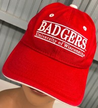 Wisconsin Badgers YOUTH Split Bar The Game Red Strapback Baseball Cap Hat - £10.79 GBP