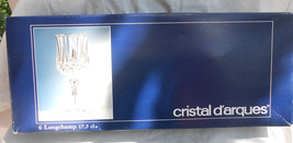 6 CRISTAL D&#39;ARQUES DURAND LONGCHAMP WINE GOBLETS GLASS 6 1/2&quot; PEDESTAL B... - $26.72