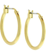 Yellow Gold Plated Brass 20mm Latchback Flat Hoop Earrings for Women - $16.00