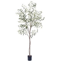 7Ft Artificial Olive Tree (82&quot;) Tall Fake Potted Olive Tree With Planter Large F - £144.67 GBP