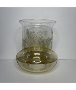 Vintage 70&#39;s Hurricane Lamp Large Shade Globe White Floral Iridescent Glass - $918.20 MXN