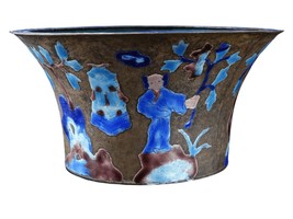 c1910 Chinese Canton Enamel Cachepot Bonsai Planter - £137.06 GBP