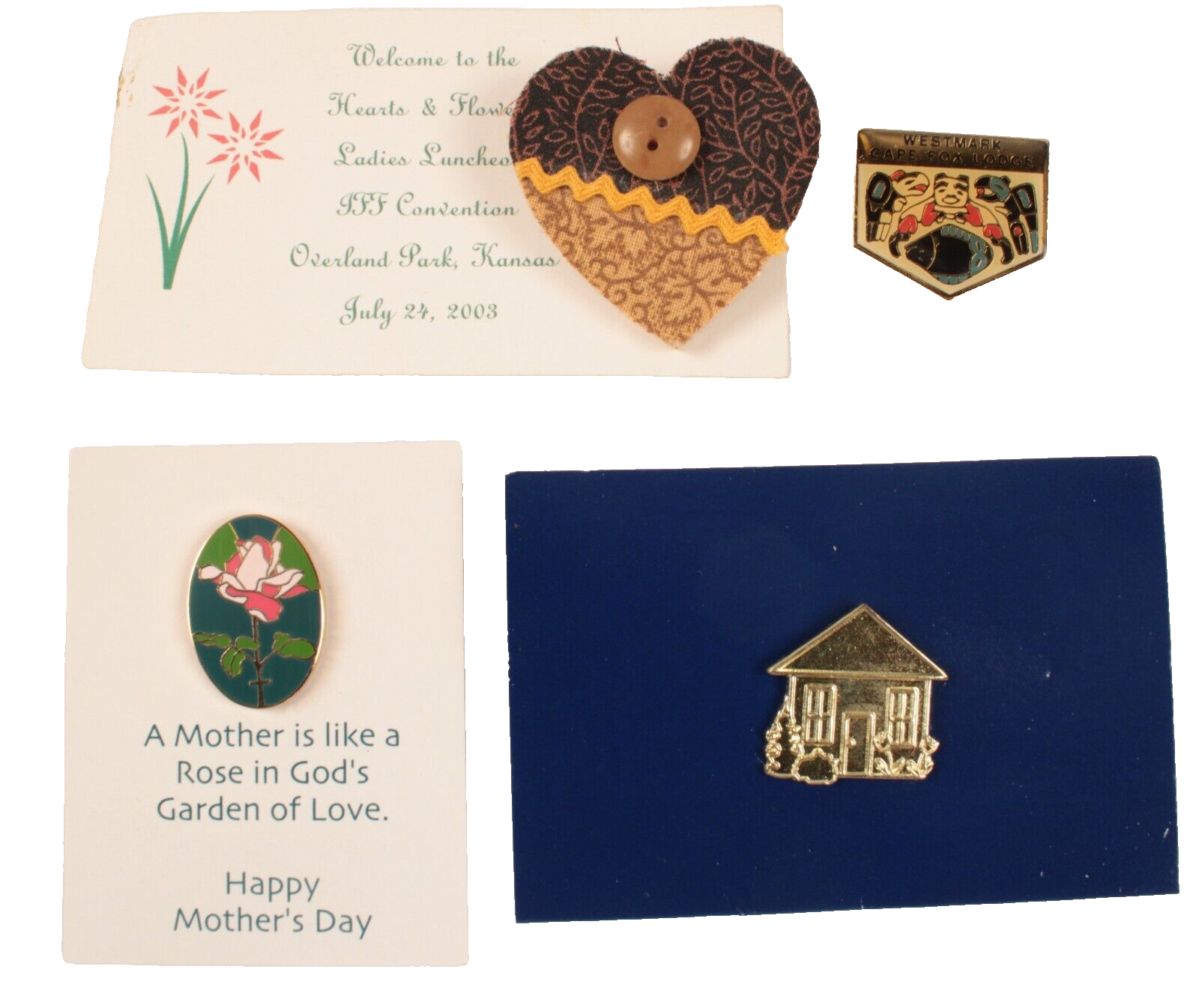 4 Vintage Lapel Pin Tacks Mothers and Home Themes VGC - $4.99