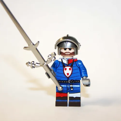 PAPBRIKS Knight Blue With Broad Sword Castle soldier Custome Rare Minifi... - $6.62