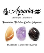 Aquarius Crystals ~ Healing Crystal Set For Aquarius Birthday, Gifts, En... - £12.07 GBP