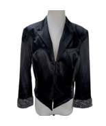 Adam Lippes Black Satin Vintage Embellished Evening Jacket After 5 Formal - £70.76 GBP