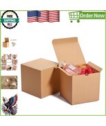 Customizable Brown Kraft 6x6x6 Gift Boxes with Lids - 50 Pack for Celebr... - $69.92 CAD