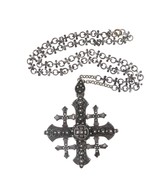 Vintage 900 silver Jerusalem Cross Necklace - £294.27 GBP