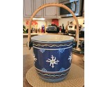 NEW  William Sonoma AERIN Champagne Ice Bucket Blue PANAMA COLLECTION - £103.75 GBP
