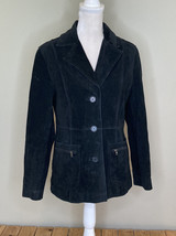 guess women’s button up leather jacket Size M Black P4 - £25.16 GBP