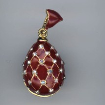 Rouge Argent Oeuf Pendentif Que Cristal Cross-Netting À L&#39;Extérieur - $558.03 MXN