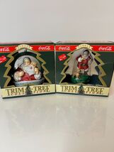 Coca-Cola Trim A Tree Collection Christmas Ornament lot of 2 Vintage 90s - $15.99