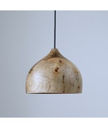 Handmade oak wood pendant light, Large kitchen lamp made of natural wood - $190.00