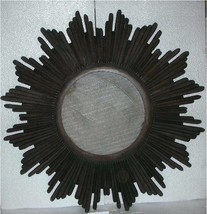 Wall Mirror Round Home Sun Burst room panel MDF &amp; Glass - $160.34