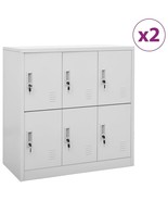vidaXL Locker Cabinet Set of 2 Light Grey Steel Medium Locker Cabinet - $22,427.51 MXN