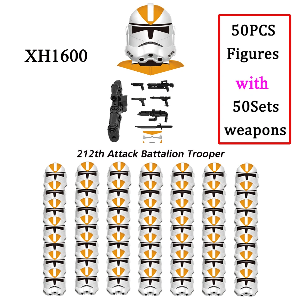 50pcs/lot 501st Clone Trooper Legion 212th Attack Battalion 327th Star Cor - £101.09 GBP