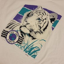 Vintage Danny Boy Save The Earth White Tiger Shirt USA Men&#39;s M - £58.63 GBP