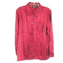 NWT Womens Size Small Bob Mackie Wearable Art Pure Silk Subtle Stripe Blouse Top - £19.57 GBP