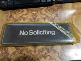 Door Sign Business Commercial Plastic W Adhesive - 9x3 - No Soliciting - £6.24 GBP