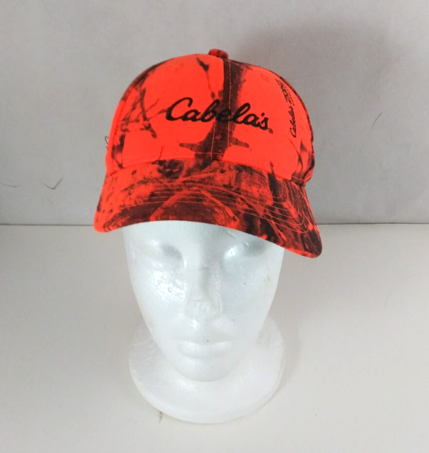 Cabela&#39;s Zonz Woodlands Neon Orange Camo Hunters Baseball Cap - £12.39 GBP