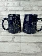 Bennington Pottery Vermont Potters Blue Agate Spongeware Mugs Lot of 2 - $39.89