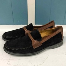 Johnston Murphy men’s black suede and tan leather loafers size 9 made in... - £33.51 GBP