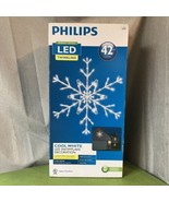 *READ* Huge Philips 42” Hanging LED Snowflake COOL WHITE Twinkling Decor... - £38.75 GBP
