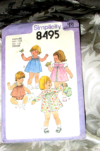 SIMPLICITY 8495 toddler girl's 1/2 - 1, dress, sun dress, jumper, top (s... - $2.80