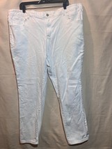 Shein Womens SZ 3XL White Denim Jeans Solid 5 Pockets Straight Button Zi... - $19.79