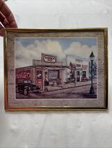 1997 Scafa Tornbene Art Print COCA COLA Barber Shop Variety Store Litho ... - $13.37