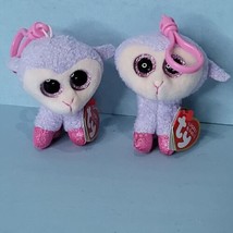 TY Easter Beanie Baby LILLI Lavender Lamb Belt Backpack Clip Lot of 2 NE... - £16.30 GBP