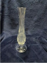 Tall Glass Vase Vintage Cut Single Flower Antique - $42.57