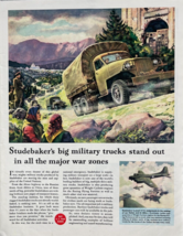 Studebaker 1943 Magazine Print Ad WWII Era Military Trucks Stand Out War Zone - £11.55 GBP
