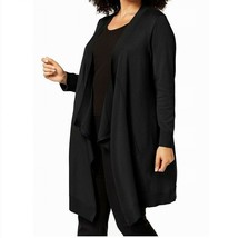 Love Scarlett Womens Plus 3X Black Open Front Ruffle Cardigan Sweater NEW - £24.08 GBP