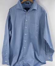 Pronto Uomo Men&#39;s Dress Shirt 17 Neck  34/35 Sleeve Blue Platinum Egyptian Cotto - £90.19 GBP