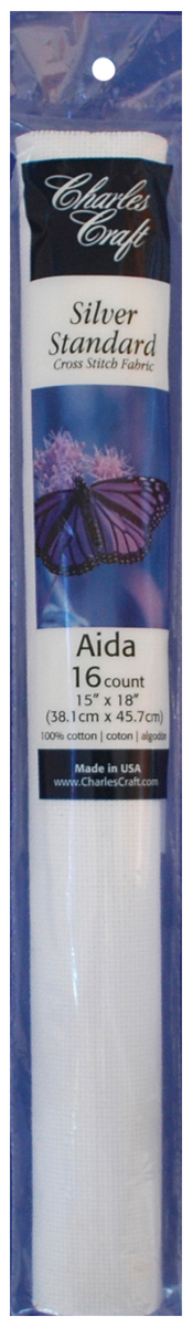 Charles Craft Silver Label Aida 16 Count 15"X18" Soft Tube White - $21.41