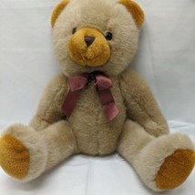 Vintage 12&quot; Fiesta Light Brown Teddy Bear Plush With Bowtie - £19.93 GBP