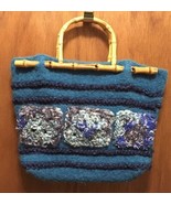 Hand Knit Felted Purse w/ Bamboo Handles - $18.69