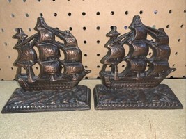 ANTIQUE CAST IRON OLD IRONSIDE USS CONSTITUTION Door Stop SHIP BOOKENDS - $37.99